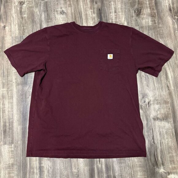 Carhartt Men's 2XLT Red Relaxed Fit Pocket T-Shirt Short Sleeve - Picture 1 of 4